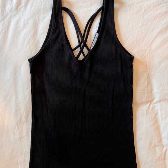 Black Ribbed Tank Top - Picture 1 of 2